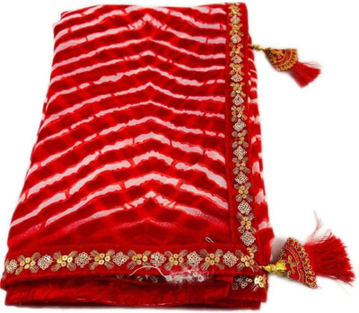 georgette Printed Daily Wear Georgette Saree(Red)