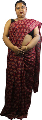 Generative Printed Daily Wear Pure Silk Saree(Maroon)