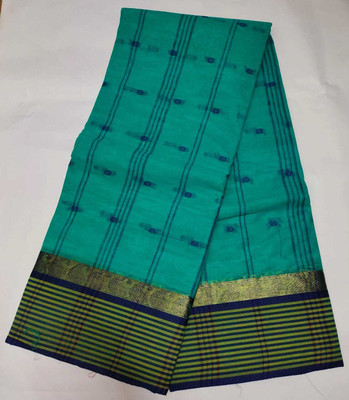 HARE KRISHNA ENTERPRISE Printed Tant Pure Cotton Saree(Light Blue)