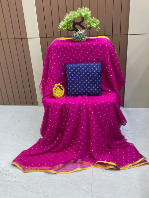 HouseOfCommon Embellished Bollywood Polyester Saree(Purple)