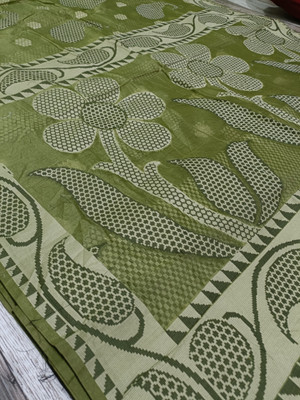 MJAfabric Woven Paithani Supernet Saree(Green)