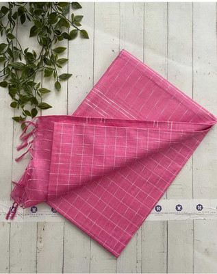 A R HANDLOOM Solid/Plain Bollywood Viscose Rayon, Silk Blend Saree(Pink)