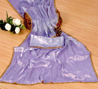 HangerStories Woven Kanjivaram Chiffon, Jimmy choo Saree(Purple)