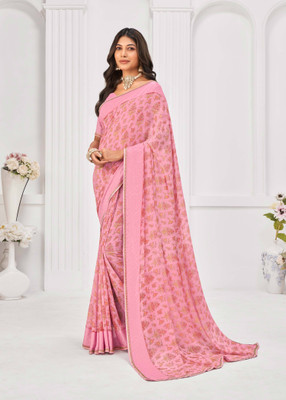 Laxmipati sarees Printed Daily Wear Georgette Saree(Pink)