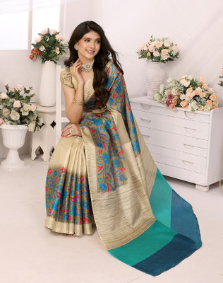 YASHIKA Printed Daily Wear Art Silk Saree(Blue)