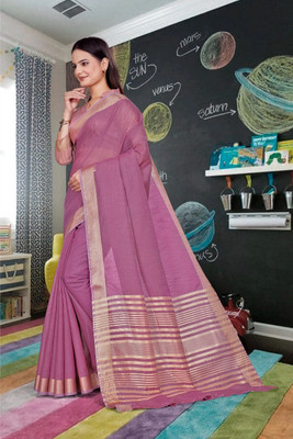 Feminista Self Design, Woven Daily Wear Cotton Silk Saree(Pink)