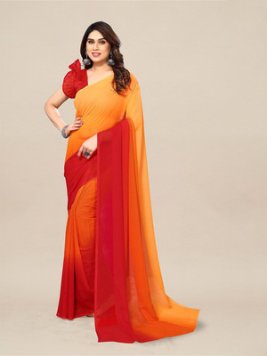 Moda Rapido Printed Daily Wear Georgette Saree(Orange)