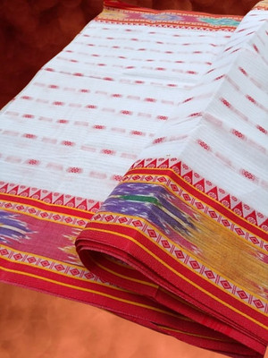 Kanokanjoli Woven Tant Cotton Blend Saree(Multicolor)