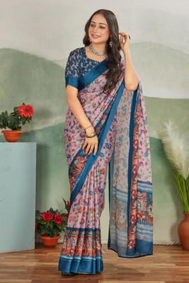 DHARMRAJ ENTERPRISE Digital Print Daily Wear Satin Saree(Beige)