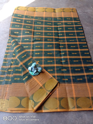 Duttafashion Self Design Tant Pure Cotton Saree(Dark Blue)