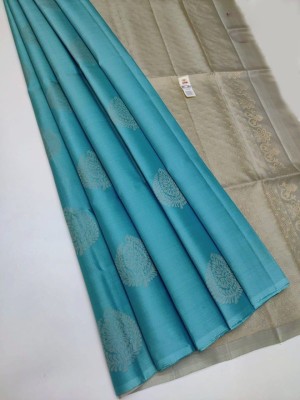 NEELMADHAV FASHION Woven Kanjivaram Pure Silk, Art Silk Saree(Blue)