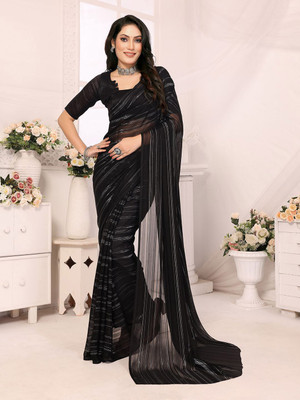 Moda Rapido Self Design Daily Wear Satin Saree(Black)