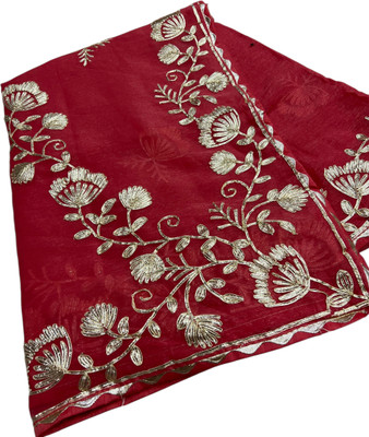 MSC TRENDLINE SAREES Self Design, Embroidered Daily Wear Jimmy choo, Chiffon Saree(Maroon)