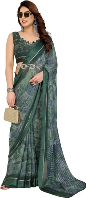 Meet Trendz Printed Bollywood Georgette Saree(Green)