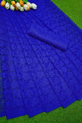 Suntex Self Design Bollywood Net Saree(Blue)