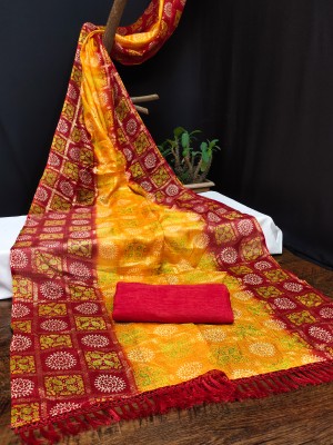 Kanooda Prints Woven Kota Doria Net Saree(Multicolor)