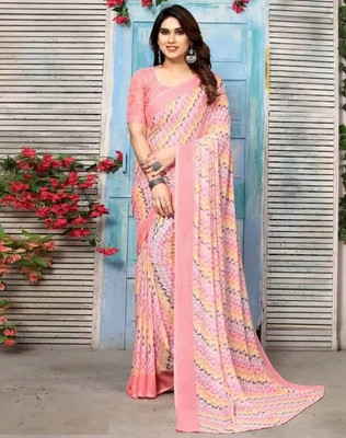 Panchvati NX Printed Bollywood Georgette Saree(Pink)