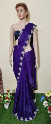 BRIJSHREYA FASHOIN Embellished Bollywood Pure Silk Saree(Purple)