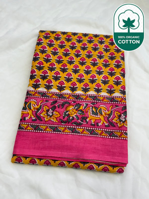 ARSH ENTERPRISE Printed Ikkat Pure Cotton Saree(Multicolor)