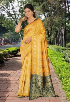 Shopwell Woven Patola Cotton Silk, Jacquard Saree(Multicolor)