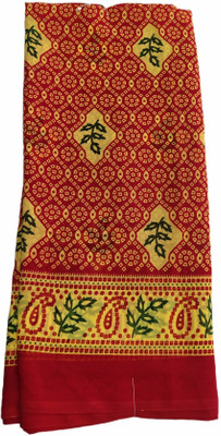 om Shakti Digital Print Bandhani Chiffon Saree(Red)