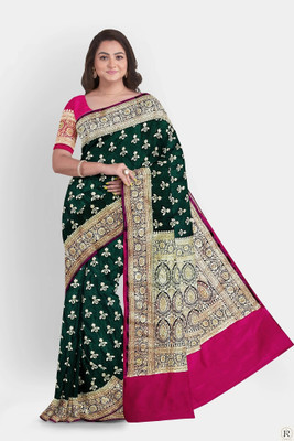 HouseOfCommon Woven Banarasi Jacquard Saree(Cream)