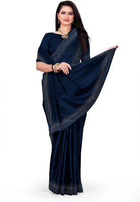 pari creation Self Design Bollywood Georgette Saree(Blue)