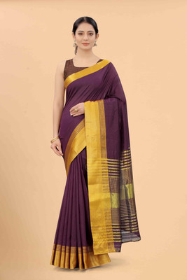 Divastri Solid/Plain Banarasi Art Silk Saree(Purple)
