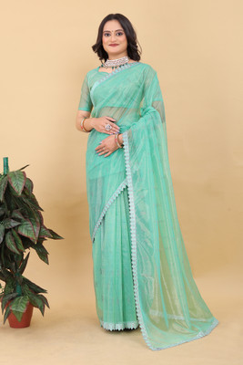 sunrise texpo Self Design Bollywood Net Saree(Blue)