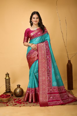 Tasrika Printed Bollywood Cotton Silk Saree(Light Blue)