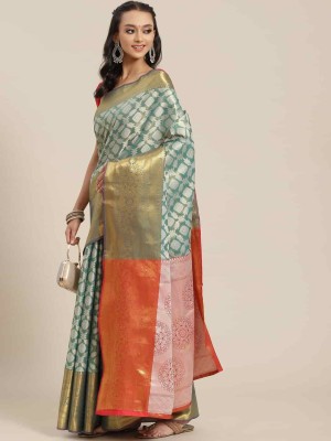 Tasrika Woven Banarasi Tissue Saree(Light Blue)