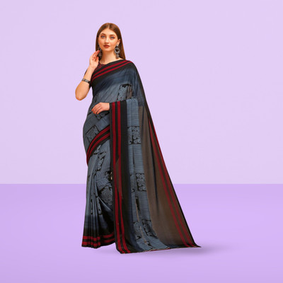 Leelavati Printed Daily Wear Georgette Saree(Grey)
