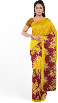 Suntex Printed Daily Wear Georgette Saree(Brown)