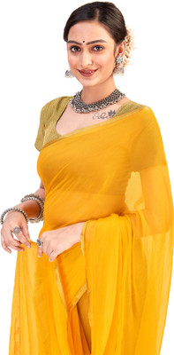 mamtasaree Solid/Plain Bollywood Jacquard Saree(Yellow)