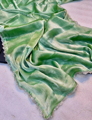 SATVASHIV Self Design Bollywood Net Saree(Light Green)