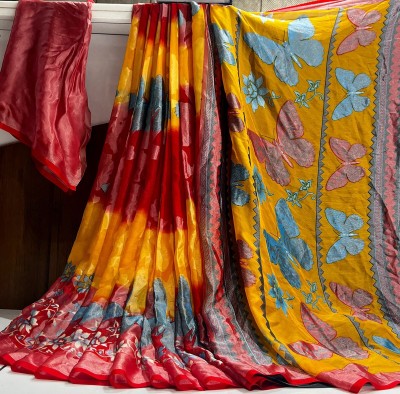 Hensi sarees shop Self Design Kovai Chiffon, Brasso Saree(Red)