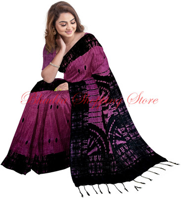 Bhadra Shopping Store Printed Sambalpuri Viscose Rayon Saree(Pink)