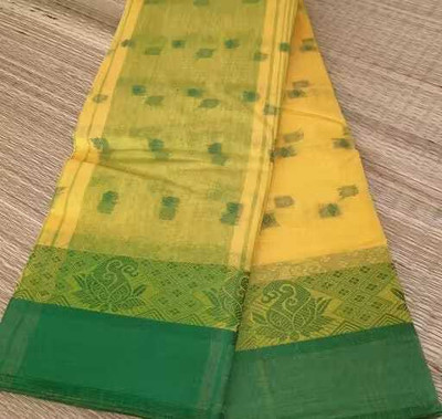 Sandhyatara Woven Tant Pure Cotton Saree(Yellow)