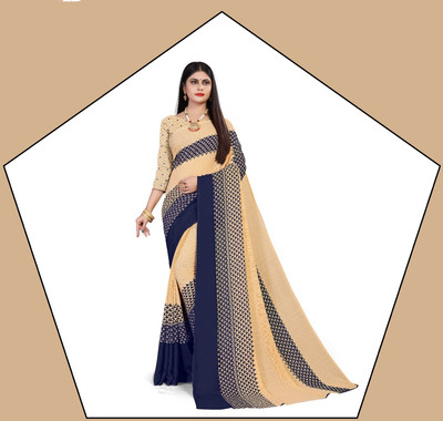 Kanooda Prints Printed Daily Wear Georgette Saree(Multicolor)