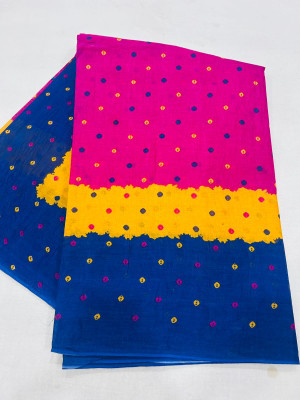 KRISHNA NX Printed Daily Wear Pure Cotton Saree(Multicolor)