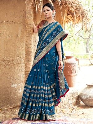 Sareemall Woven Bollywood Pure Silk Saree(Dark Blue)