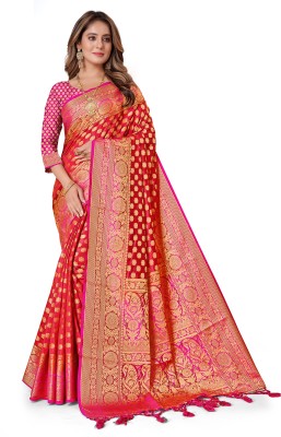 ANISSA SAREE Woven Banarasi Art Silk Saree(Maroon)