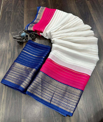 mahakal Printed Bollywood Chiffon Saree(Blue)