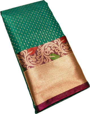 satrangi creation Self Design Banarasi Handloom Pure Silk Saree(Light Green)