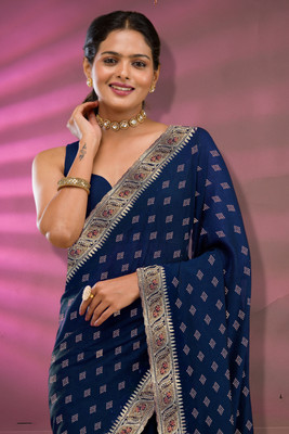 HEMLATA ENTERPRISE Printed Bollywood Georgette Saree(Light Blue)