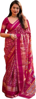 Bhuwal Fashion Printed Bollywood Chiffon Saree(Pink)