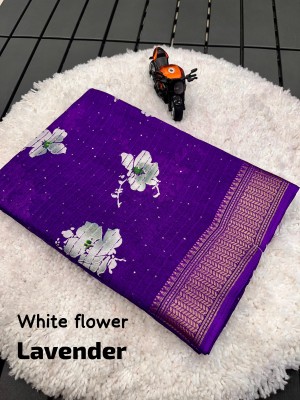 Shivaarya Printed, Woven Daily Wear Cotton Silk, Dupion Silk Saree(Purple)