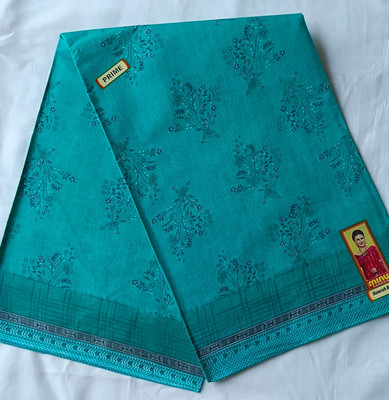 Minu Fashion Woven, Printed, Digital Print Bollywood Pure Cotton Saree(Light Blue)