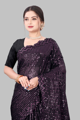 riddhisa fashion Embroidered Bollywood Net Saree(Pink)