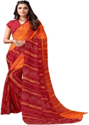 chandani Woven Bandhani Georgette Saree(Multicolor)